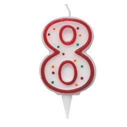 [85974] Candelina Zuccherino numero 8 - h. 8.5cm Big Party