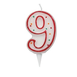 [85975] Candelina Zuccherino numero 9 - h. 8.5cm Big Party