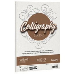 [61555] Carta CALLIGRAPHY CANVAS 200gr A4 50fg bianco 01 FAVINI