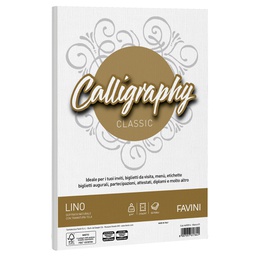 [57468] Carta CALLIGRAPHY LINO 120gr A4 50fg bianco 01 FAVINI