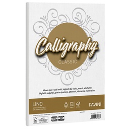 [57470] Carta CALLIGRAPHY LINO 200gr A4 50fg bianco 01 FAVINI