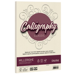 [61546] Carta CALLIGRAPHY MILLERIGHE 100gr A4 50fg avorio 02 FAVINI