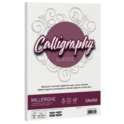 [61545] Carta CALLIGRAPHY MILLERIGHE 100gr A4 50fg bianco 01 FAVINI