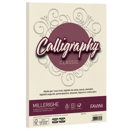 [61548] Carta CALLIGRAPHY MILLERIGHE 200gr A4 50fg avorio 02 FAVINI