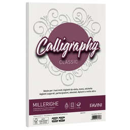 [61547] Carta CALLIGRAPHY MILLERIGHE 200gr A4 50fg bianco 01 FAVINI