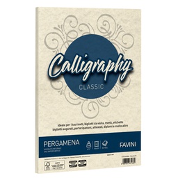 [53625] Carta CALLIGRAPHY PERGAMENA 190gr A4 50fg naturale 06 FAVINI