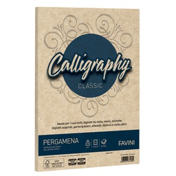 [38969] Carta CALLIGRAPHY PERGAMENA 190gr A4 50fg nocciola 04 FAVINI