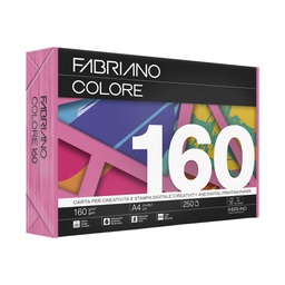 [68430] Carta Fabriano Colore A4 160gr 250fg col.forti fucsia