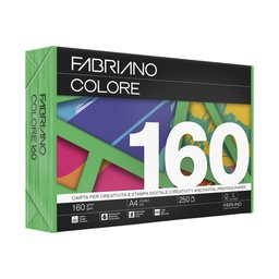 [68427] Carta Fabriano Colore A4 160gr 250fg col.forti verde