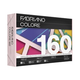 [68434] Carta Fabriano Colore A4 160gr 250fg col.tenui rosa cipria
