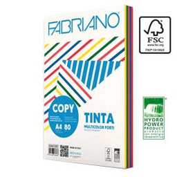 [67749] Carta Fabriano Colore A4 80gr 250fg mix 5 colori tenui FABRIANO