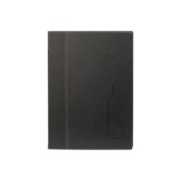 [71604] CARTA DEI VINI A4-24x34cm NERO TRENDY con 1 INSERTO DOPPIO