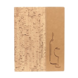 [71609] CARTA DEI VINI A4-24x34cm SUGHERO DESIGN con 1 INSERTO DOPPIO