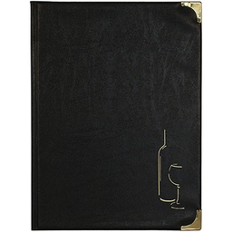 [71621] CARTA DEI VINI A4-31,5x24cm NERO in PVC BASIC con 4+2 BUSTE FISSE