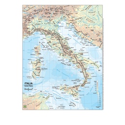 [56945] CARTA GEOGRAFICA SCOLASTICA PLASTIFICATA ITALIA 297X420MM BELLETTI