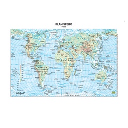 [56943] CARTA GEOGRAFICA SCOLASTICA PLASTIFICATA MONDO 297X420MM BELLETTI