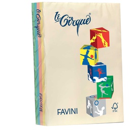 [55509] Carta LECIRQUE A4 160gr 250fg mix 5 colori pastello FAVINI