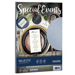 [53517] Carta metallizzata SPECIAL EVENTS A4 10fg 250gr argento FAVINI