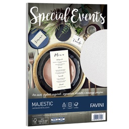 [53513] Carta metallizzata SPECIAL EVENTS A4 10fg 250gr bianco FAVINI