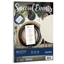 [53514] Carta metallizzata SPECIAL EVENTS A4 10fg 250gr crema FAVINI