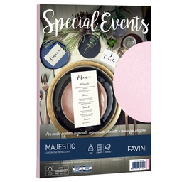 [53515] Carta metallizzata SPECIAL EVENTS A4 10fg 250gr rosa FAVINI