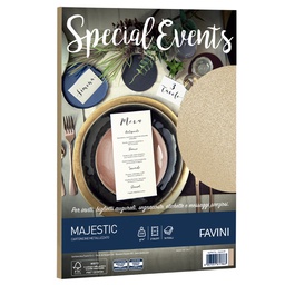 [80090] Carta metallizzata SPECIAL EVENTS A4 10fg 250gr sabbia FAVINI