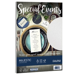 [53505] Carta metallizzata SPECIAL EVENTS A4 20fg 120gr bianco FAVINI
