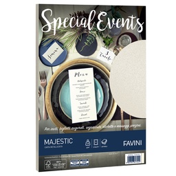[53506] Carta metallizzata SPECIAL EVENTS A4 20fg 120gr crema FAVINI
