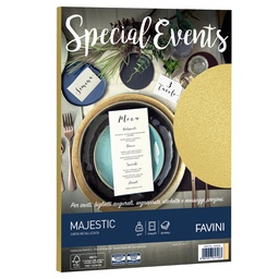 [53510] Carta metallizzata SPECIAL EVENTS A4 20fg 120gr oro FAVINI