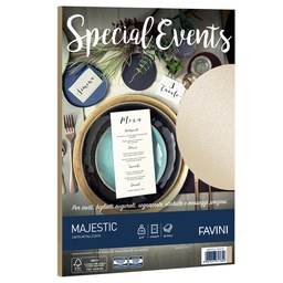 [80089] Carta metallizzata SPECIAL EVENTS A4 20fg 120gr sabbia FAVINI
