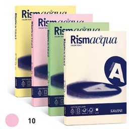 [50587] Carta RISMACQUA SMALL A4 90gr 100fg rosa 10 FAVINI